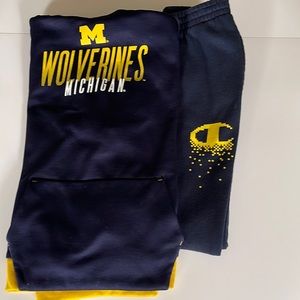 Youth Large Sweatpants and Matching Hoodie Size 12/14  Michigan Wolverines
